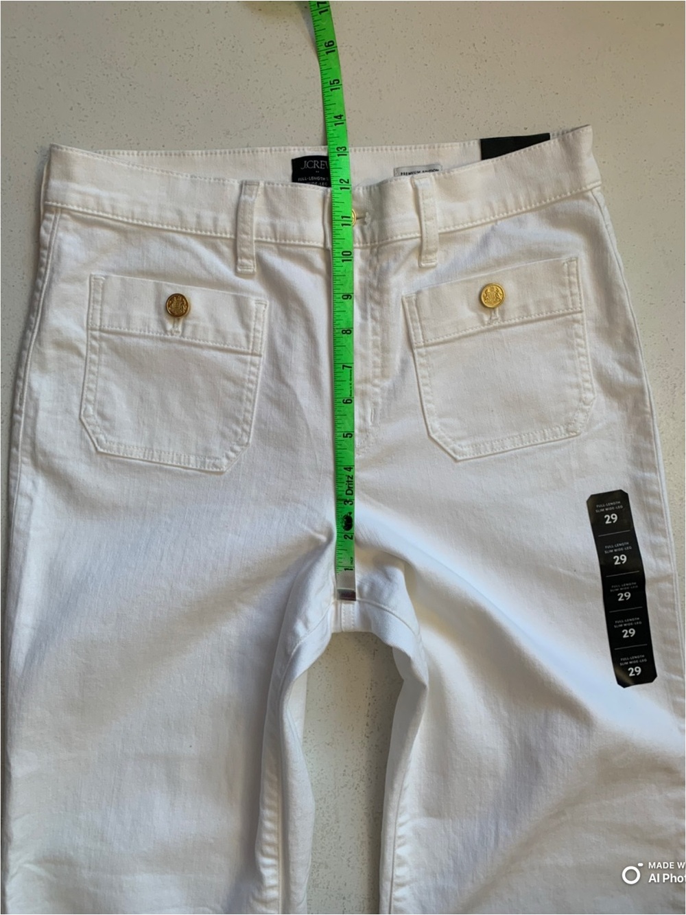 J Crew Factory White Slim Wide-Leg Sailor Jean Size 29 NWT Summer Jeans - Picture 16 of 17
